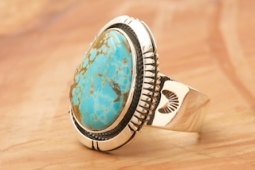 Native American Jewelry Genuine Number 8 Turquoise Ring